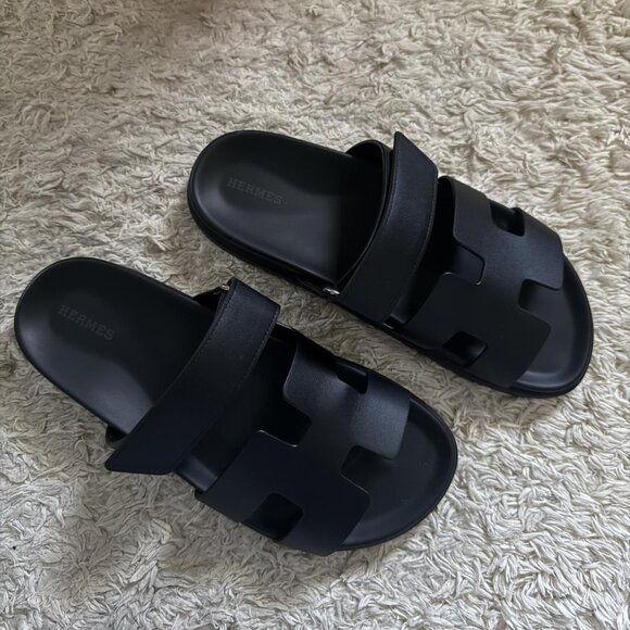 Hermes Chypre Sandals Black size 42 main image 3